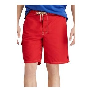 Polo Ralph Lauren Men's Kailua  8" Inseam Board‎ Shorts Red Navy Trim Size M